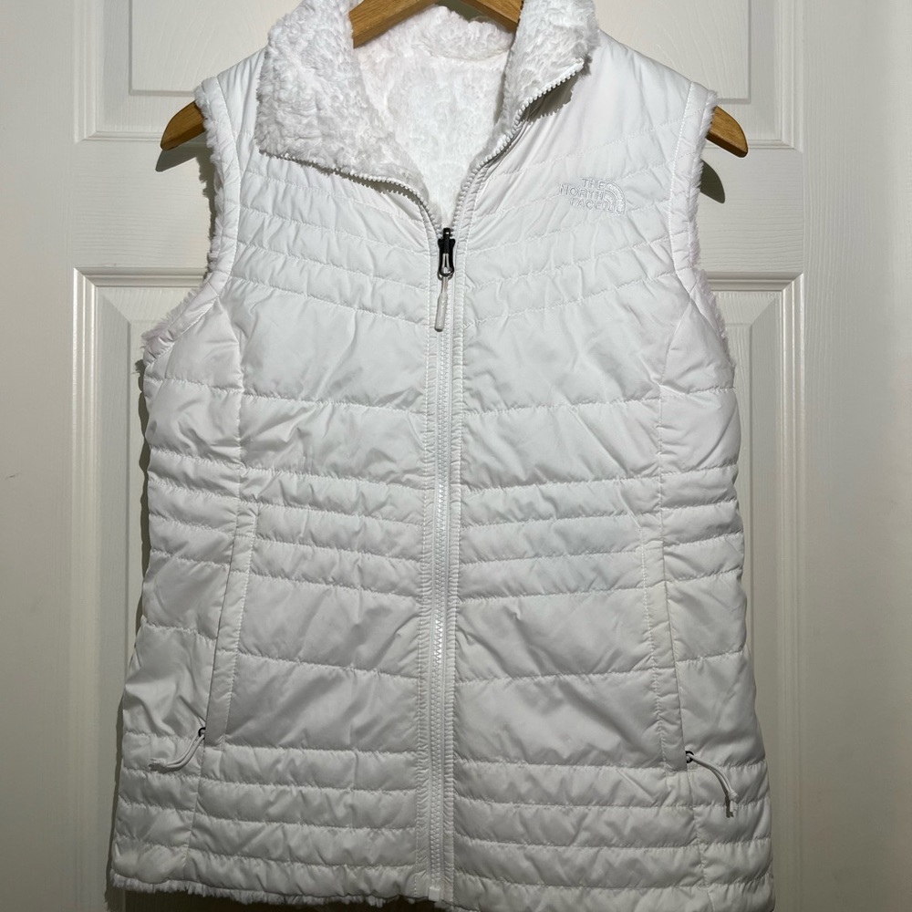 White reversible north face vest
